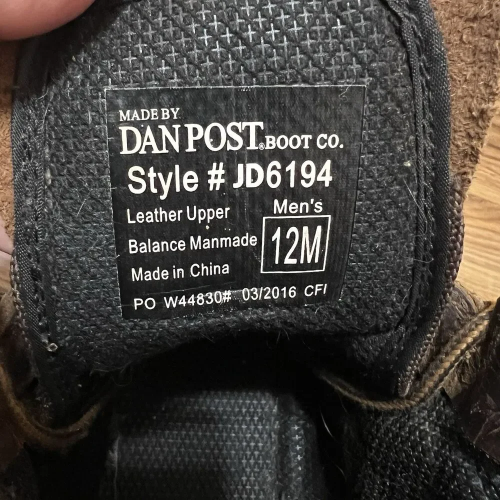 Dan Post X John Deer Boots Men’s Size 12M